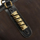 LOEWE Tote Bag Leather Dark Brown Gold Auth bs35829A-18