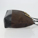 LOEWE Tote Bag Leather Dark Brown Gold Auth bs35829A-3