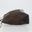 LOEWE Tote Bag Leather Dark Brown Gold Auth bs35829A-4