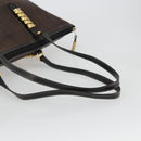 LOEWE Tote Bag Leather Dark Brown Gold Auth bs35829A-7
