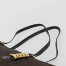 LOEWE Tote Bag Leather Dark Brown Gold Auth bs35829A-14
