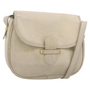 SAINT LAURENT Shoulder Bag Leather Beige Gold Auth bs35833-1