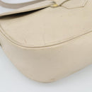 SAINT LAURENT Shoulder Bag Leather Beige Gold Auth bs35833-14