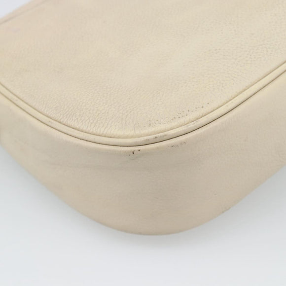 SAINT LAURENT Shoulder Bag Leather Beige Gold Auth bs35833