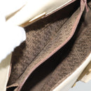 SAINT LAURENT Shoulder Bag Leather Beige Gold Auth bs35833-21