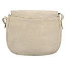 SAINT LAURENT Shoulder Bag Leather Beige Gold Auth bs35833-2