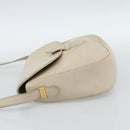 SAINT LAURENT Shoulder Bag Leather Beige Gold Auth bs35833-3