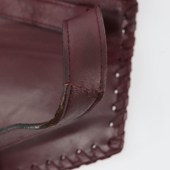 SAINT LAURENT Shoulder Bag Leather Bordeaux Auth bs35835