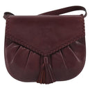 SAINT LAURENT Shoulder Bag Leather Bordeaux Auth bs35835-13
