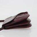 SAINT LAURENT Shoulder Bag Leather Bordeaux Auth bs35835-4
