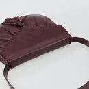 SAINT LAURENT Shoulder Bag Leather Bordeaux Auth bs35835-6