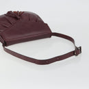 SAINT LAURENT Shoulder Bag Leather Bordeaux Auth bs35835-7