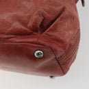 Miu Miu Hand Bag Leather Red Silver Auth bs35836-17