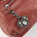 Miu Miu Hand Bag Leather Red Silver Auth bs35836-20