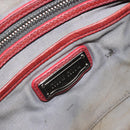 Miu Miu Hand Bag Leather Red Silver Auth bs35836-22