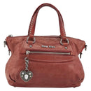 Miu Miu Hand Bag Leather Red Silver Auth bs35836-13