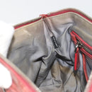 Miu Miu Hand Bag Leather Red Silver Auth bs35836-24
