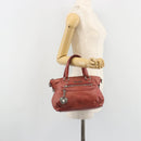Miu Miu Hand Bag Leather Red Silver Auth bs35836-27