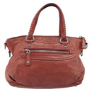 Miu Miu Hand Bag Leather Red Silver Auth bs35836-2