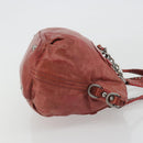 Miu Miu Hand Bag Leather Red Silver Auth bs35836-3