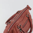 Miu Miu Hand Bag Leather Red Silver Auth bs35836-6