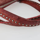 Miu Miu Hand Bag Leather Red Silver Auth bs35836-8