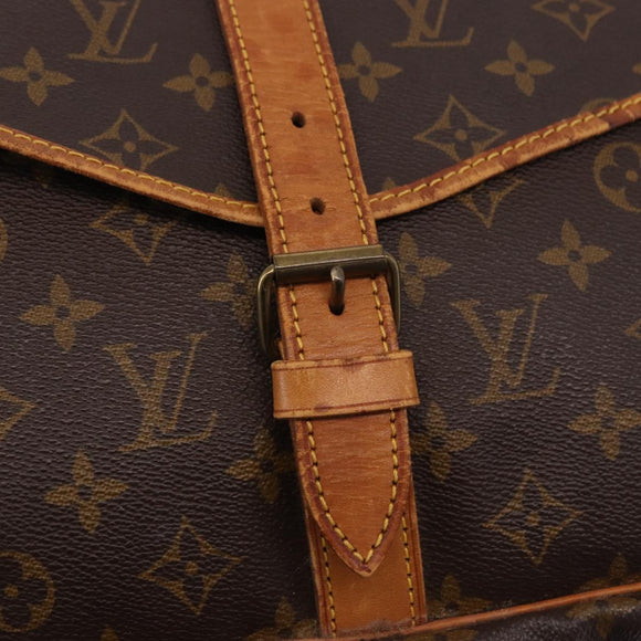 LOUIS VUITTON Monogram Saumur 35 Shoulder Bag M42254 LV Auth bs35853