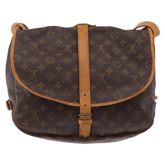 LOUIS VUITTON Monogram Saumur 35 Shoulder Bag M42254 LV Auth bs35853