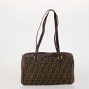 FENDI Zucca Hand Bag Canvas 3 Set Brown Auth bs35855-16