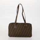 FENDI Zucca Hand Bag Canvas 3 Set Brown Auth bs35855-17