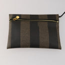 FENDI Pecan Shoulder Bag PVC 2 Set Brown Black Auth bs35857-10