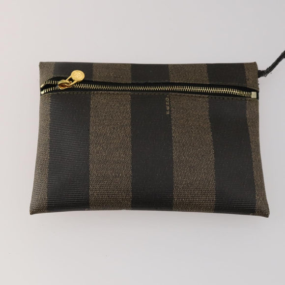 FENDI Pecan Shoulder Bag PVC 2 Set Brown Black Auth bs35857