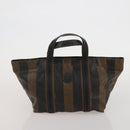FENDI Pecan Shoulder Bag PVC 2 Set Brown Black Auth bs35857-13
