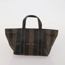 FENDI Pecan Shoulder Bag PVC 2 Set Brown Black Auth bs35857-14
