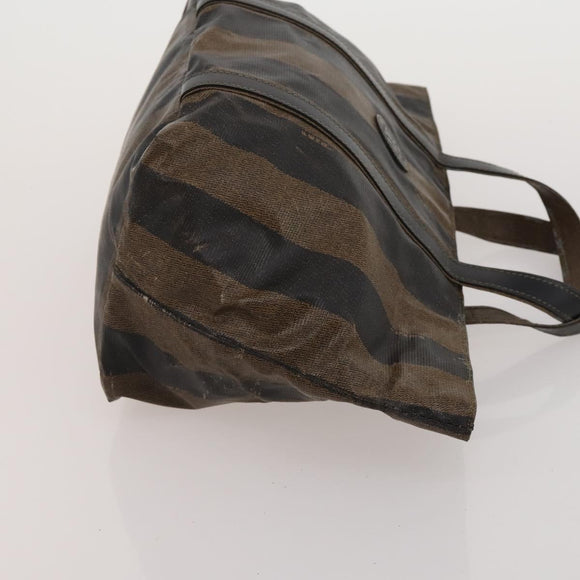 FENDI Pecan Shoulder Bag PVC 2 Set Brown Black Auth bs35857