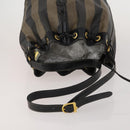 FENDI Pecan Shoulder Bag PVC 2 Set Brown Black Auth bs35857-5