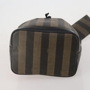 FENDI Pecan Shoulder Bag PVC 2 Set Brown Black Auth bs35857-7