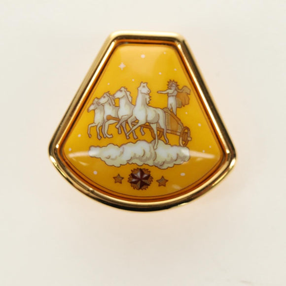 HERMES Earring Metal Gold Yellow Auth bs35859M