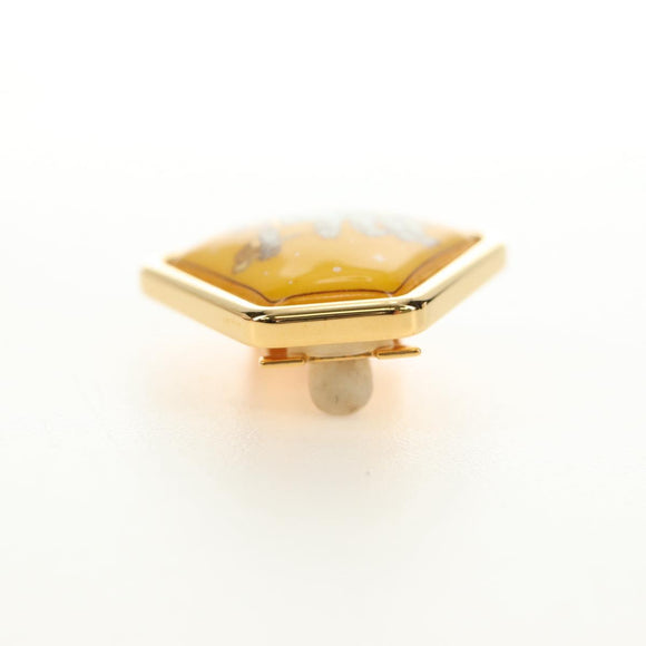 HERMES Earring Metal Gold Yellow Auth bs35859M