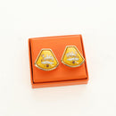 HERMES Earring Metal Gold Yellow Auth bs35859M-20