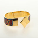 HERMES Emilel GM Bracelet Metal Cloisonne Gold Blue Auth bs35861V-12