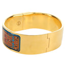 HERMES Emilel GM Bracelet Metal Cloisonne Gold Blue Auth bs35861V-1