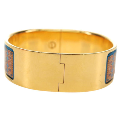 HERMES Emilel GM Bracelet Metal Cloisonne Gold Blue Auth bs35861V - 0