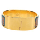 HERMES Emilel GM Bracelet Metal Cloisonne Gold Blue Auth bs35861V-2