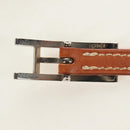 HERMES Appi 3 Bracelet Leather Brown Silver Auth bs35862M-13
