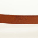 HERMES Appi 3 Bracelet Leather Brown Silver Auth bs35862M-15