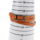 HERMES Appi 3 Bracelet Leather Brown Silver Auth bs35862M-16