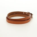 HERMES Appi 3 Bracelet Leather Brown Silver Auth bs35862M-5
