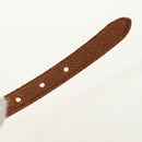 HERMES Appi 3 Bracelet Leather Brown Silver Auth bs35862M-8