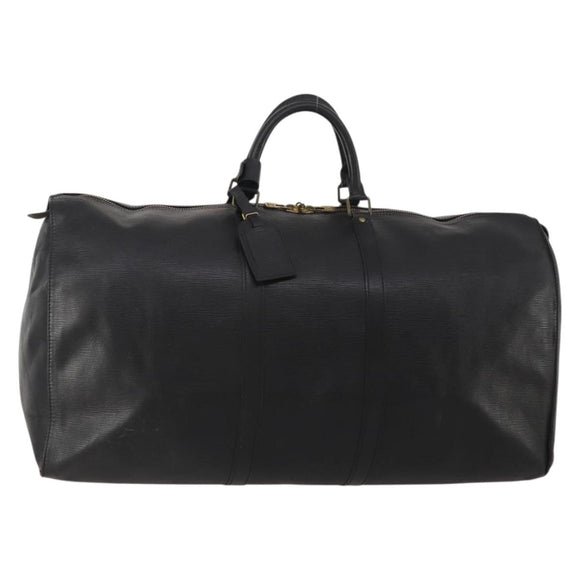 LOUIS VUITTON Epi Keepall 60 Boston Bag Noir M42942 LV Auth bs35863